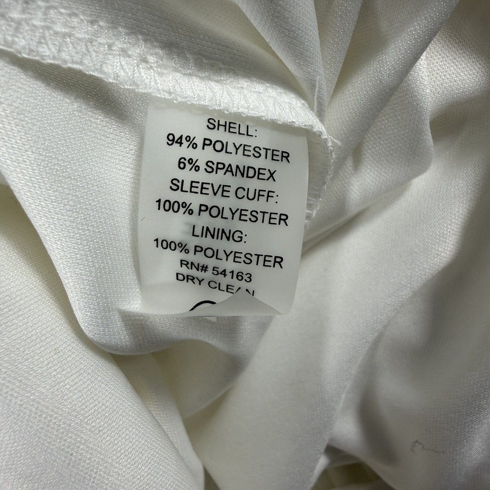 Calvin Klein White Ethereal Sheath Dress Lace Ruffles Cocktail Office Size 12 - Picture 5 of 5